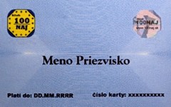 Členská karta Klubu 100NAJ - líc
